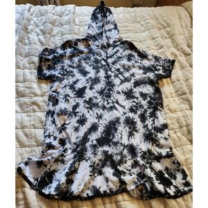 Dkny Sport Tie-Dyed Short-Sleeve‎ Flounce Dress Size XL